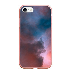 Чехол iPhone 7/8 матовый Сплетение двух космических сияний, цвет: 3D-светло-розовый