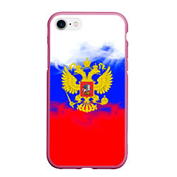 Чехол iPhone 7/8 матовый Russia флаг герб, цвет: 3D-малиновый