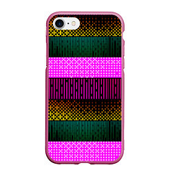 Чехол iPhone 7/8 матовый Patterned stripes, цвет: 3D-малиновый