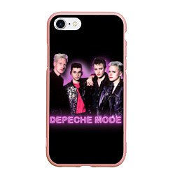 Чехол iPhone 7/8 матовый 80s Depeche Mode neon, цвет: 3D-светло-розовый