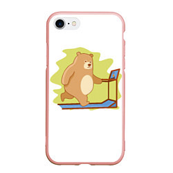 Чехол iPhone 7/8 матовый Медведь на беговой дорожке, цвет: 3D-светло-розовый