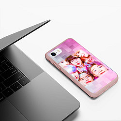 Чехол iPhone 7/8 матовый BTS K-pop, цвет: 3D-светло-розовый — фото 2