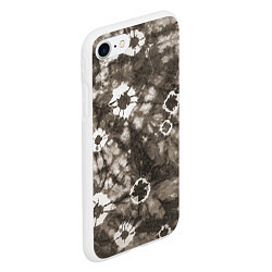 Чехол iPhone 7/8 матовый Коричневый тай-дай, цвет: 3D-белый — фото 2