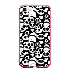 Чехол iPhone 7/8 матовый Чёрно-белые панды