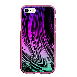 Чехол iPhone 7/8 матовый Неоновые цвета брызги краски гранжевая текстура, цвет: 3D-малиновый