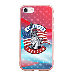 Чехол iPhone 7/8 матовый American freedom, цвет: 3D-светло-розовый