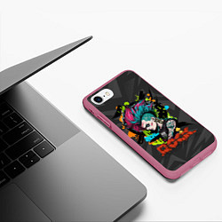 Чехол iPhone 7/8 матовый Девушка панк, цвет: 3D-малиновый — фото 2