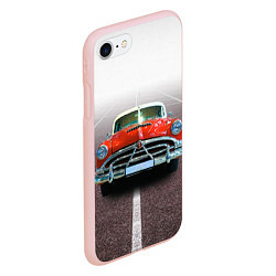 Чехол iPhone 7/8 матовый Классический американский автомобиль 50-х Hudson H, цвет: 3D-светло-розовый — фото 2