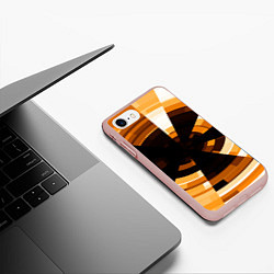 Чехол iPhone 7/8 матовый Абстрактный золотистый паттерн, цвет: 3D-светло-розовый — фото 2