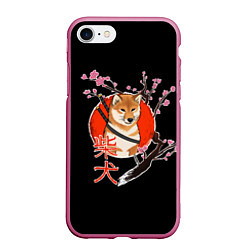 Чехол iPhone 7/8 матовый Сиба ину самурай