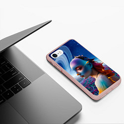 Чехол iPhone 7/8 матовый Девушка с похожей планеты, цвет: 3D-светло-розовый — фото 2