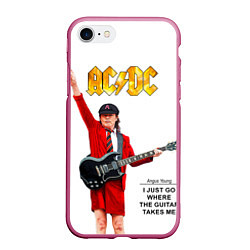 Чехол iPhone 7/8 матовый Ангус Янг рок группа ACDC