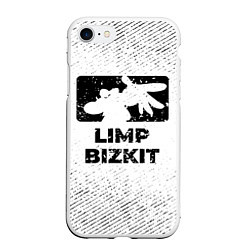Чехол iPhone 7/8 матовый Limp Bizkit с потертостями на светлом фоне, цвет: 3D-белый