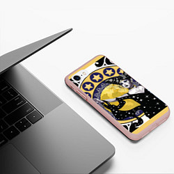 Чехол iPhone 7/8 матовый Древняя богиня Никс и рамка в стиле модерн с луной, цвет: 3D-светло-розовый — фото 2