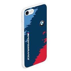 Чехол iPhone 7/8 матовый BMW m performance grunge, цвет: 3D-белый — фото 2