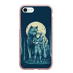 Чехол iPhone 7/8 матовый Старик с волком