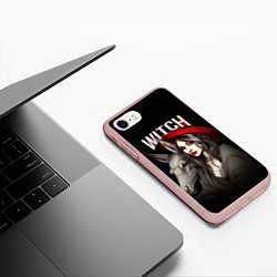 Чехол iPhone 7/8 матовый Ведьма с ослом, цвет: 3D-светло-розовый — фото 2