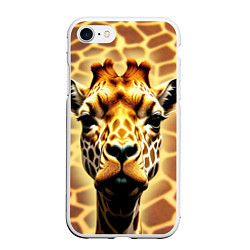 Чехол iPhone 7/8 матовый Жирафа, цвет: 3D-белый