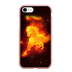 Чехол iPhone 7/8 матовый Огненный конь мчится