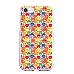 Чехол iPhone 7/8 матовый Смайлы-пузырьки, цвет: 3D-белый