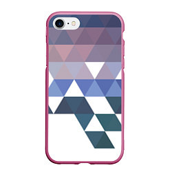 Чехол iPhone 7/8 матовый Абстрактные разноцветные треугольники в паттерне, цвет: 3D-малиновый