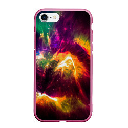 Чехол iPhone 7/8 матовый Небула в космосе разноцветная - нейронная сеть