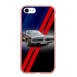 Чехол iPhone 7/8 матовый Американский маслкар Dodge Charger