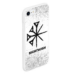 Чехол iPhone 7/8 матовый Nightwish с потертостями на светлом фоне, цвет: 3D-белый — фото 2