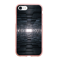 Чехол iPhone 7/8 матовый Тёмная геометрия, цвет: 3D-светло-розовый