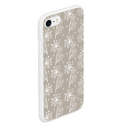 Чехол iPhone 7/8 матовый Белый укроп на серо-бежевом фоне, цвет: 3D-белый — фото 2