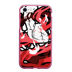 Чехол iPhone 7/8 матовый The Bloody Heart, цвет: 3D-малиновый