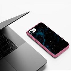 Чехол iPhone 7/8 матовый Мрачная галактика, цвет: 3D-малиновый — фото 2