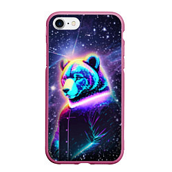 Чехол iPhone 7/8 матовый Светящийся космический медведь