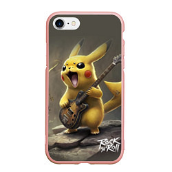 Чехол iPhone 7/8 матовый Pikachu rock