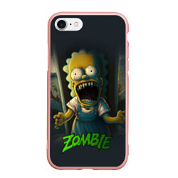 Чехол iPhone 7/8 матовый Лиза Симпсон зомби, цвет: 3D-светло-розовый