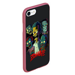 Чехол iPhone 7/8 матовый Simpsons zombie, цвет: 3D-малиновый — фото 2