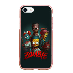 Чехол iPhone 7/8 матовый Zombie simpsons, цвет: 3D-светло-розовый