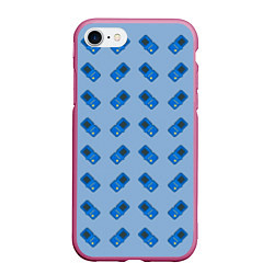 Чехол iPhone 7/8 матовый Синяя консоль тетрис