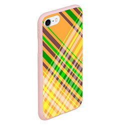 Чехол iPhone 7/8 матовый Желто-зеленый геометрический ассиметричный узор, цвет: 3D-светло-розовый — фото 2