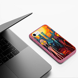 Чехол iPhone 7/8 матовый Зомби пришли за тобой, цвет: 3D-малиновый — фото 2