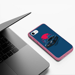 Чехол iPhone 7/8 матовый Nissan GTR Godzilla, цвет: 3D-малиновый — фото 2