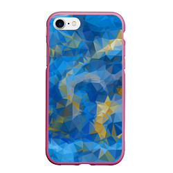 Чехол iPhone 7/8 матовый Blue style, цвет: 3D-малиновый
