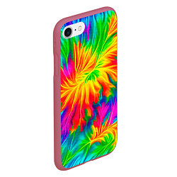 Чехол iPhone 7/8 матовый Тай-дай кислотные краски, цвет: 3D-малиновый — фото 2