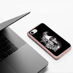 Чехол iPhone 7/8 матовый Джон Леннон легенда, цвет: 3D-светло-розовый — фото 2