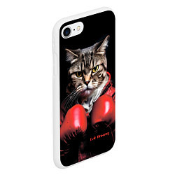 Чехол iPhone 7/8 матовый Cat boxing, цвет: 3D-белый — фото 2