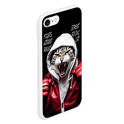 Чехол iPhone 7/8 матовый Street boxing cat, цвет: 3D-белый — фото 2