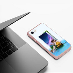 Чехол iPhone 7/8 матовый Судзумэ закрывающая двери, цвет: 3D-светло-розовый — фото 2