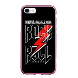 Чехол iPhone 7/8 матовый Rock and Roll Forever, цвет: 3D-малиновый