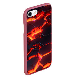 Чехол iPhone 7/8 матовый Огненные наносоты, цвет: 3D-малиновый — фото 2