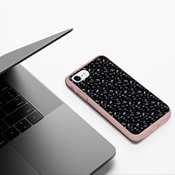 Чехол iPhone 7/8 матовый Метеориты в космосе, цвет: 3D-светло-розовый — фото 2